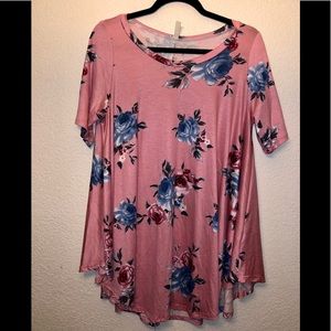 1X Emetla pink floral Swing Top NWOT